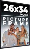 26x34 Frame Black Real Wood Picture Frame Width 0.75 inches | Interior Frame Dep Model