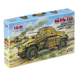 Sd.Kfz. 222 WWII German light armored vehicle ICM 72411 Plastic model kit 1:72 Model