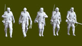 1/32 Scale WwI French Infantry Group Soldiers 5 Figures Model Kit Resin Printed Model