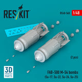 Reskit RS48-0568 1:48 AB-500 M-54 bombs 2 pcs Resin kit Model