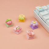 6 PCS Cute Strawberry Sunflower Keycaps OEM ESC For Cherry MX Keyboards Model