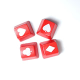 4PCS Red ABS keycaps Translucent Keycaps OEM R4 Poker Keycaps Keyboard Parts Model