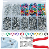 9.5mm Colorful Hollow Metal Snap Fasteners Kit Pliers 100 Sets Model