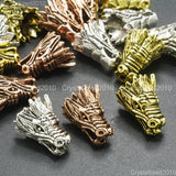 Solid Metal Dragon Head Bracelet Necklace Connector Charm Beads Silver Rose Gold Charms