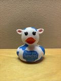 Culver's Thank You Farmers Project Plastic Duck Figurine Blue & White Cow Print Model
