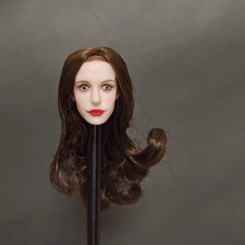 1/6 Scale Anne Girl Brown Hair Head Carving Model For 12" Action Figure Model