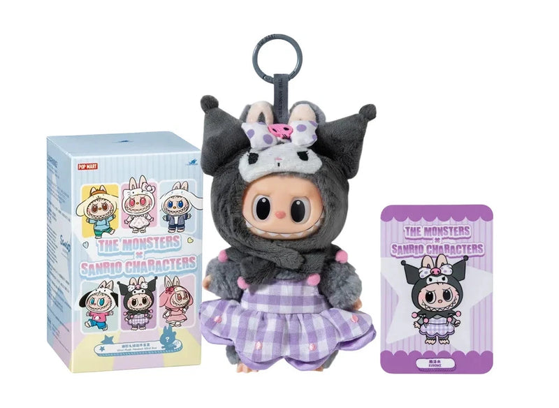 Pop Mart The Monsters x Sanrio Labubu Kuromi Plush Doll Pendant New In Open Box Model