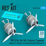 1:72 PBY-5/5A/ OA-10A Catalina Propeller Engines Cowling Academy/Revell/Wolfpack Model