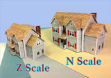 Z Scale Building House - Cardstock Pre-Cut Model Kit - (Paper) House EH1 Model