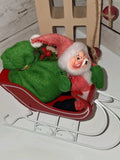 ANNALEE SLEIGH RIDE 3" Christmas Collection Holiday Santa Display 5x3" 1996 EC Model