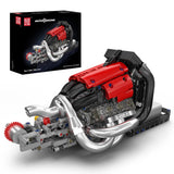 Mould King 10188 Motorized V6 Racing Engine Building Block Kit 980PCS Collectibe Model