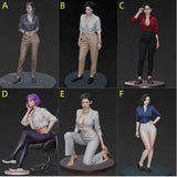 1/64-1/18 Sexy Office Shirt Girl Miniature Scene Diorama Figure Doll For Car Toy Model