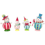 December Diamonds Candy Snowman Family Figurines Christmas Decoration 4pc Set Model