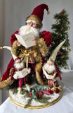 VTG Mark Roberts 26" Display Christmas Carols Santa 2 Elves Premier Collection Model