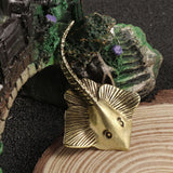 New Brass Devilfish Statue Small Fish Animal Ornament Toys Desktop Decoration~ Model