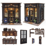 Lynnuo Jadeite Coffee Book Nook DIY Kit: Miniature Wooden House Bookend Gift Model