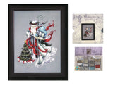 MIRABILIA Cross Stitch PATTERN and EMBELLISHMENT Pk WINTER WHITE SANTA MD100 Model