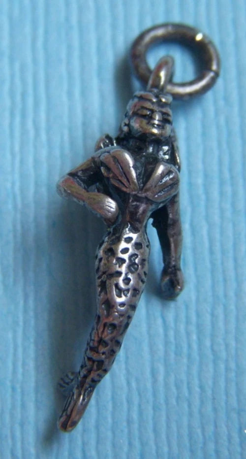 Vintage mermaid sterling charm Charms