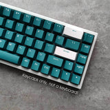 Dark Green White PBT Double-shot Keycap Set Spring Theme for Cherry MX Keyboards Model