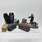 Halloween Skeleton Grim Reaper Coffin Cemetery Figurines Set Of 7 Mini Decor Model