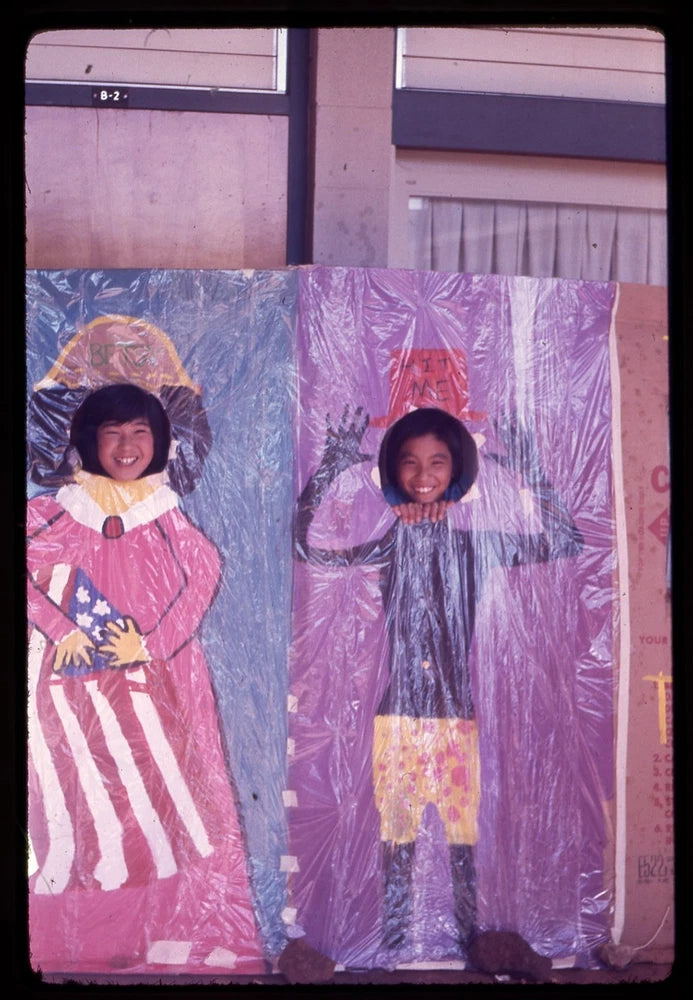 1976 Vintage 35mm Slide Kaimuki Hawaii Kids Photo Cutout Board Ektachrome Film Model