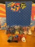 1997 DC Comics Super Heroes Playful Keychains Store Display Plus 9 Figures Model