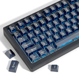 Dark Blue Clear Keyboard Keycaps Transparent Crystal Jelly Set Model