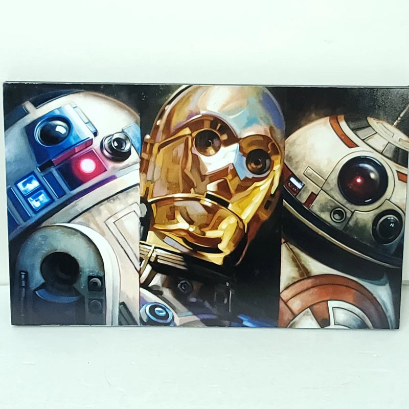 Bots R2D2 C3PO BB-8 Star Wars Wall Photo Art Board Print 11.75in x 7.25in Model