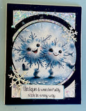 4 Stampin Up Snow Flakes Winter Glitter ??Unique & Wonderfully Made??.?? Card Kit Model