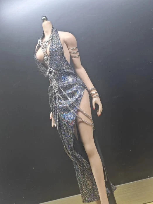 1/6 Scale Female Black Evening Dress Set Model For 12" PH TBL HOT Figure Body Model