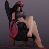 1/24 Scale Boss Girl On Chair Uncolored Unassembled Resin Model Kit Toy Model