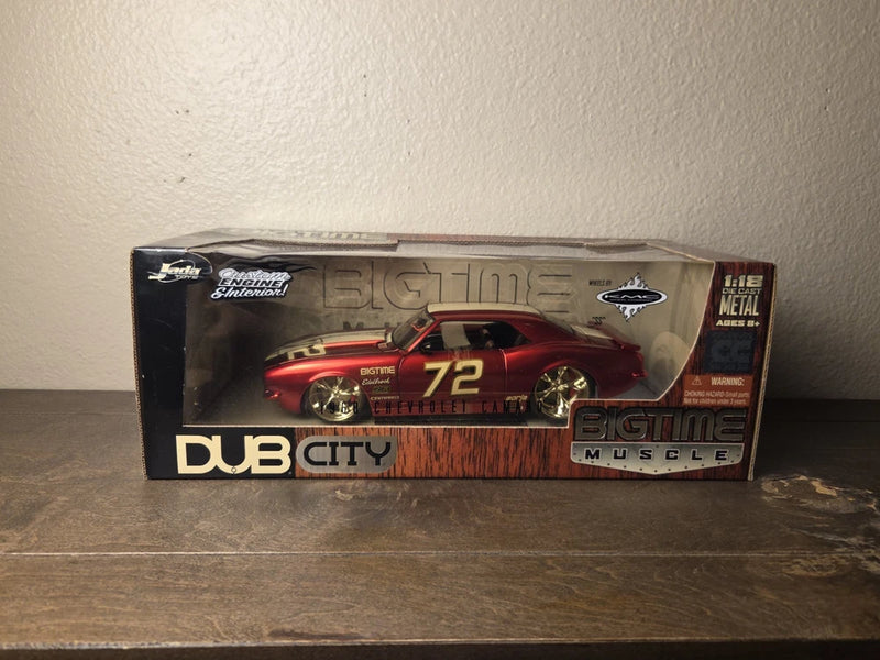 JADA DUB CITY 1968 CHEVY CAMARO RED 1:18 DIECAST MODEL CC WITH #72 Model