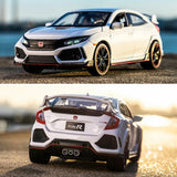 1:32 Honda Civic Type R Model Car Diecast Toy Vehicle Kids Gift Collection White Model