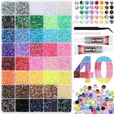 50000Pcs Bedazzler Kit with Rhinestones, Bedazzling Kit 40 Colors 3mm with 2P... Model
