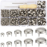 1220Pcs Silver Pyramid Stud Rivets Kit Leather Craft Clothing DIY Set Model