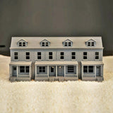 Z-Scale Pennsylvania Row House 4 Unit Model Brick Ext. 1:220 Scale Building Model