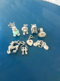Lot of Monet Silver-tone Charms Dog Rabbit Pram Booties Poodle Flower Girl Charms