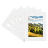 8x10 Mat for 8x10 Photo, 6 Pack Precut Picture Frame Mat Board, White Model