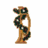 Trumpet Bead Cross Stitch Ornament Kit Mill Hill 2007 Holiday Harmony Model
