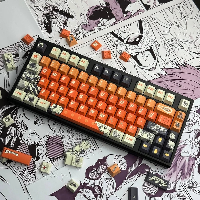 Cute Japanese Anime Cartoon character Orange Dye-subs PBT Keycap Set Model