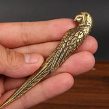 Brass Parrot Tea Knife Figurine Small Decor TV Cabinet Bar Cabinet Gift Copper Model