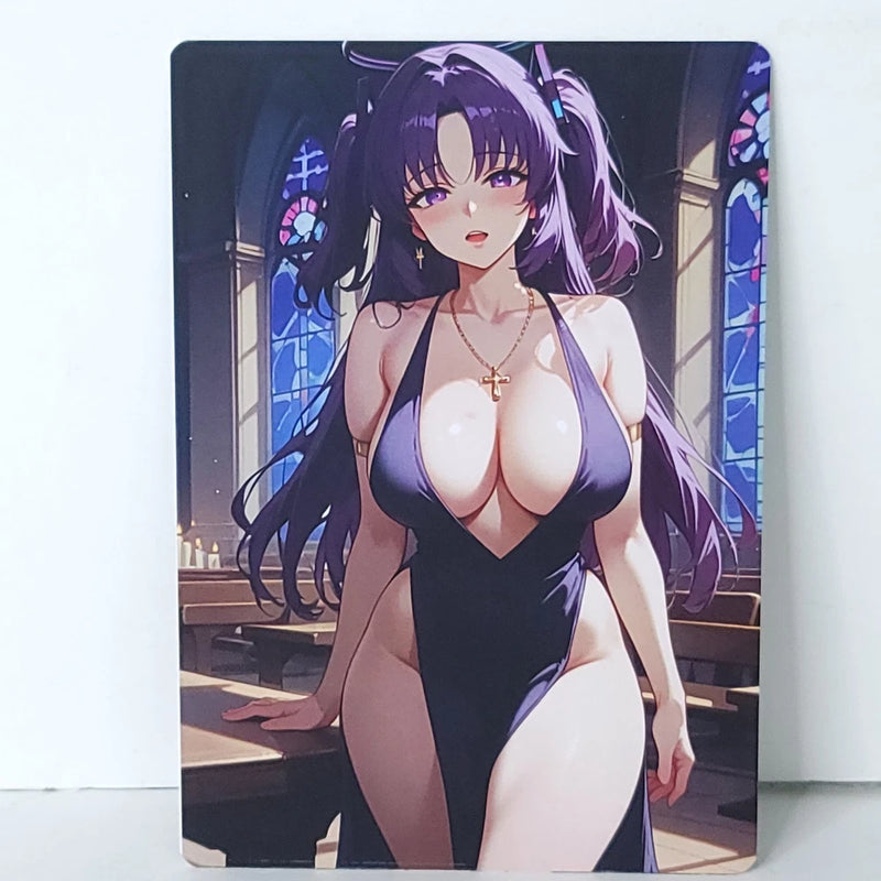 Misato Neon Genesis Double Waifu Card Anime Girl Wall Art Oversized Board A5 Model