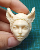 1/6 Scale Unpainted Felicia Demon Soldier Girl Head Carving Sculpt Model Toys Model