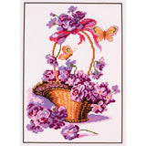 CdA Cross Stitch stamped Aida "Basket with flowers" PA0399, 20 x 28 cm, DIY Model