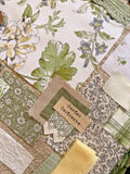 Slow Stitching Fabric & Trims Kit Botanical Style in Greens Model