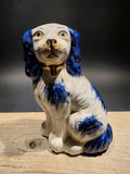 8" Antique Vintage Style Blue Staffordshire Spaniel Dog Figurine Model