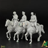 1/35 WWII Military Cavalry Resin Model Kit Unpainted German Soldier Figure 3 Pcs Model