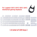 1 set A full 109 keys White Keycaps for Logitech G813 G913 G815 G915TKL Keyboard Model
