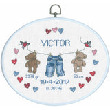 Permin counted cross stitch kit with hoop "Victor", 20x26cm, DIY, 92-5762 Model