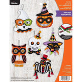 Bucilla 89276E Felt Applique Ornament Kit, Vintage Halloween, Set Of 6 Model